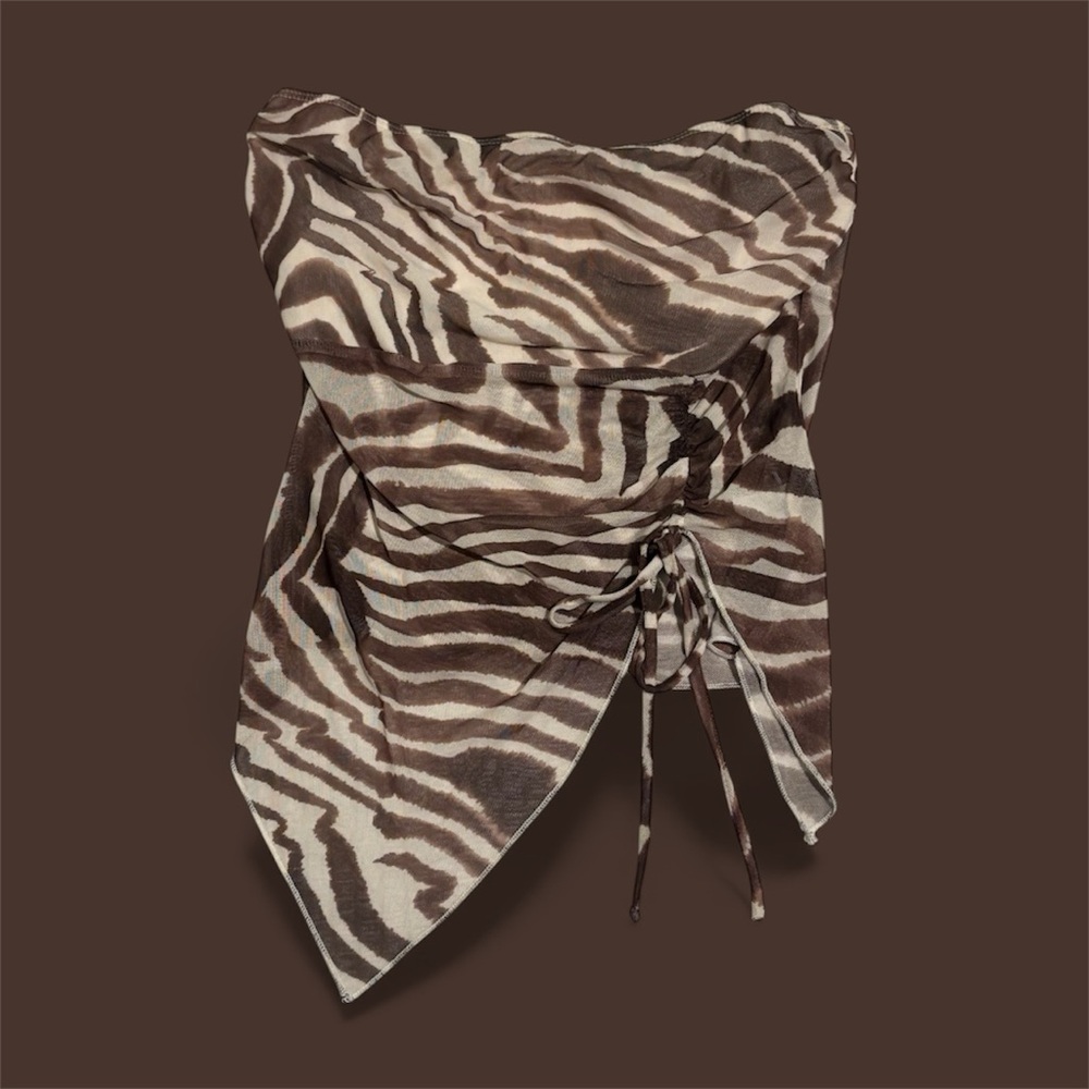 Y2K SLEEVELESS MESH LEOPARD TOP - Picture 4 of 7